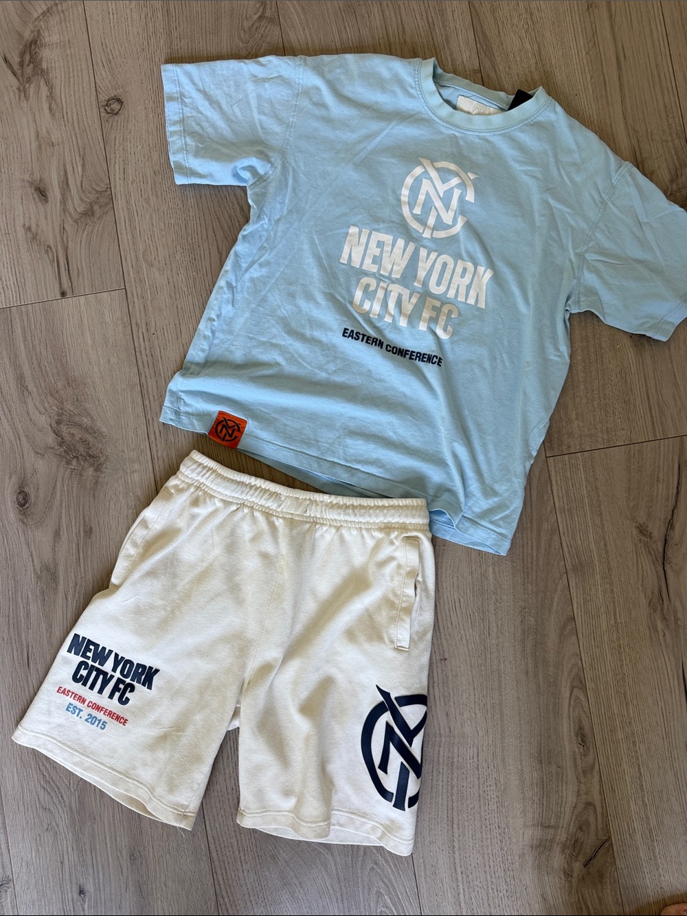 Zara Kids Light Blue and White New York City FC Matching Set